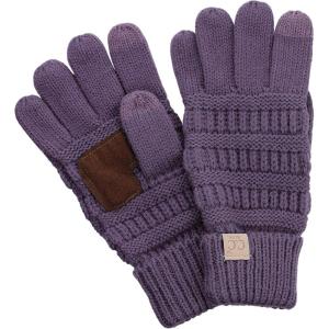 imageCC Kids Childrens Cable Knit Warm AntiSlip Touchscreen Texting GlovesViolet