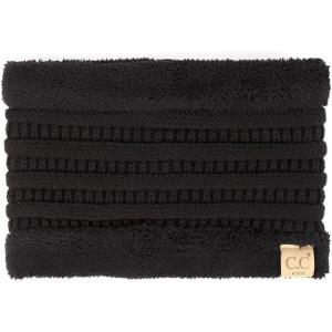 imageCC Kids Ribbed Neck Warmer For Boys Girls  Comfortable Soft Warm Children Youth Knit Neck Gaiter with Fuzzy LiningBlack