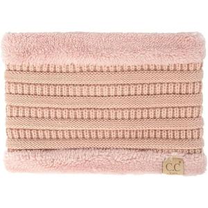 imageCC Kids Ribbed Neck Warmer For Boys Girls  Comfortable Soft Warm Children Youth Knit Neck Gaiter with Fuzzy LiningIndi Pink