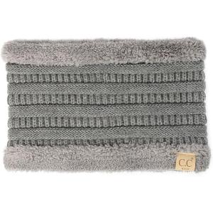 imageCC Kids Ribbed Neck Warmer For Boys Girls  Comfortable Soft Warm Children Youth Knit Neck Gaiter with Fuzzy LiningLtmel Grey