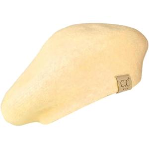 imageCC Kids Soft Knit Beret for Girls  Confortable Soft Childrens Beret with Adjustable StringBanana