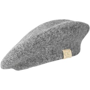 imageCC Kids Soft Knit Beret for Girls  Confortable Soft Childrens Beret with Adjustable StringDkmel Grey