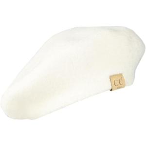 imageCC Kids Soft Knit Beret for Girls  Confortable Soft Childrens Beret with Adjustable StringIvory