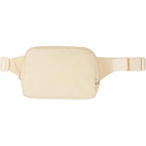 imageCC Large Fanny Pack  MultiColor Belt Bag 100 Polyester Adjustable Strap Lightweight Waist Pack BeigeBeige