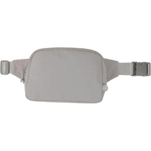 imageCC Large Fanny Pack  MultiColor Belt Bag 100 Polyester Adjustable Strap Lightweight Waist Pack BeigeGrey