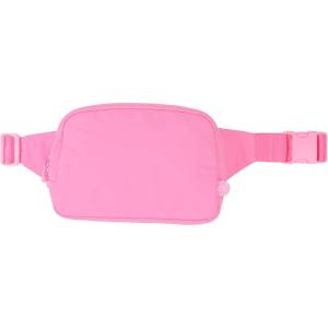 imageCC Large Fanny Pack  MultiColor Belt Bag 100 Polyester Adjustable Strap Lightweight Waist Pack BeigePink