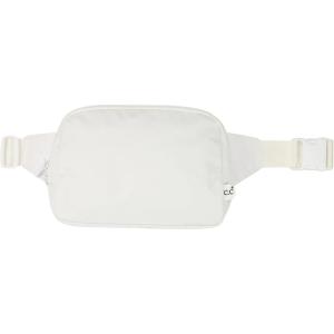 imageCC Large Fanny Pack  MultiColor Belt Bag 100 Polyester Adjustable Strap Lightweight Waist Pack BeigeWhite