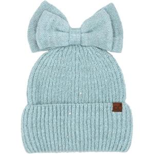 imageCC Messy Bun SnapOn Bow Beanie with Sequins for WomenBlue
