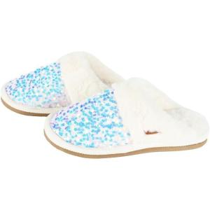imageCC MultiOption Colorful SlipOn Slippers With Faux Fur Lining IndoorOutdoor House For WomenSequin  White