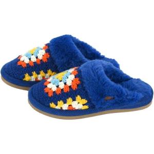 imageCC Pattern Knitted SlipOn Slippers With Faux Fur Lining IndoorOutdoor House For WomenCrochet Royal