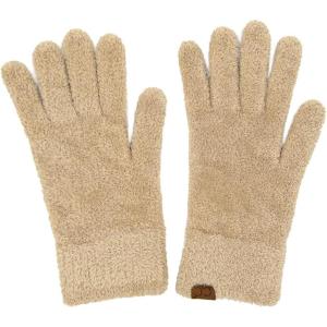 imageCC Plush Terry Chenille Gloves For Women  Fuzzy Stretchable Soft Warm Cold weather Winter GlovesBeige