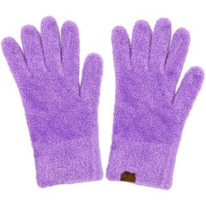 imageCC Plush Terry Chenille Gloves For Women  Fuzzy Stretchable Soft Warm Cold weather Winter GlovesLavender