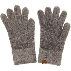 imageCC Plush Terry Chenille Gloves For Women  Fuzzy Stretchable Soft Warm Cold weather Winter GlovesLt Mel Grey