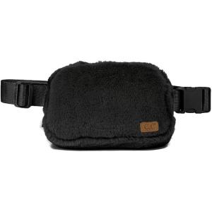 imageCC Sherpa Fanny Pack For Women Unisex  Fuzzy Daily Waist Crossbody Belt bag With Adjustable Strap TealFuzzyBlack