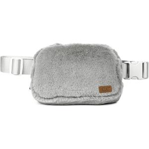 imageCC Sherpa Fanny Pack For Women Unisex  Fuzzy Daily Waist Crossbody Belt bag With Adjustable Strap TealFuzzyLt Grey