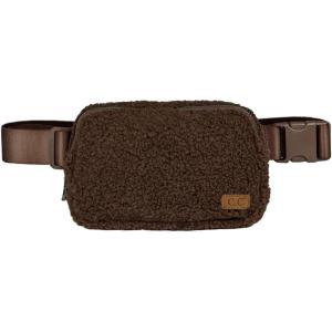 imageCC Sherpa Fanny Pack For Women Unisex  Fuzzy Daily Waist Crossbody Belt bag With Adjustable Strap TealSherpaBrown