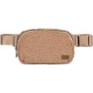 imageCC Sherpa Fanny Pack For Women Unisex  Fuzzy Daily Waist Crossbody Belt bag With Adjustable Strap TealSherpaCamel