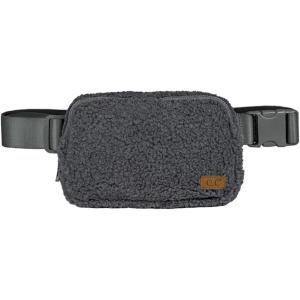 imageCC Sherpa Fanny Pack For Women Unisex  Fuzzy Daily Waist Crossbody Belt bag With Adjustable Strap TealSherpaCharcoal