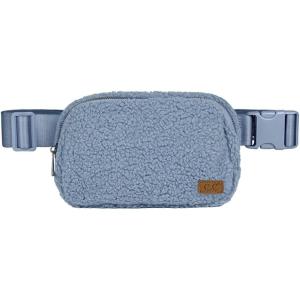 imageCC Sherpa Fanny Pack For Women Unisex  Fuzzy Daily Waist Crossbody Belt bag With Adjustable Strap TealSherpaDenim