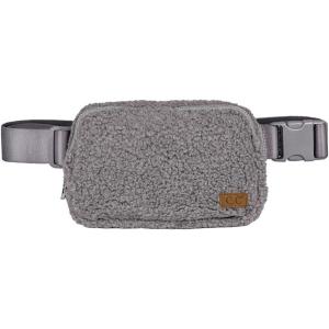 imageCC Sherpa Fanny Pack For Women Unisex  Fuzzy Daily Waist Crossbody Belt bag With Adjustable Strap TealSherpaLt Grey