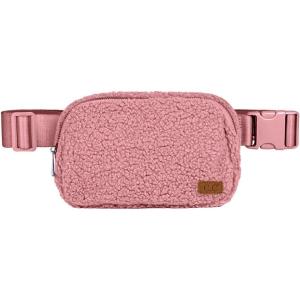 imageCC Sherpa Fanny Pack For Women Unisex  Fuzzy Daily Waist Crossbody Belt bag With Adjustable Strap TealSherpaRose