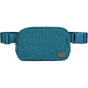 imageCC Sherpa Fanny Pack For Women Unisex  Fuzzy Daily Waist Crossbody Belt bag With Adjustable Strap TealSherpaTeal