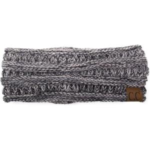 imageCC Soft Stretch Winter Warm Cable Knit Fuzzy Lined Ear Warmer Headband3 Tone Grey