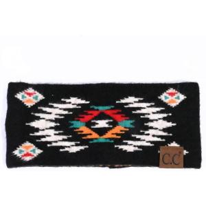 imageCC Soft Stretch Winter Warm Cable Knit Fuzzy Lined Ear Warmer HeadbandAztec Black