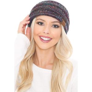 imageCC Soft Stretch Winter Warm Cable Knit Fuzzy Lined Ear Warmer HeadbandBlackMulti