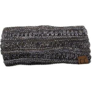 imageCC Soft Stretch Winter Warm Cable Knit Fuzzy Lined Ear Warmer HeadbandBlackOliveGrey