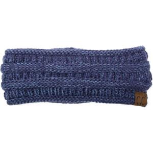imageCC Soft Stretch Winter Warm Cable Knit Fuzzy Lined Ear Warmer HeadbandBlueDenim