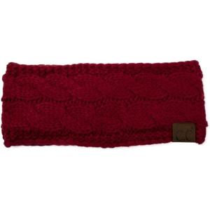 imageCC Soft Stretch Winter Warm Cable Knit Fuzzy Lined Ear Warmer HeadbandCardinal