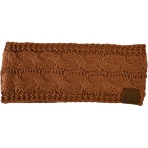 imageCC Soft Stretch Winter Warm Cable Knit Fuzzy Lined Ear Warmer HeadbandClay