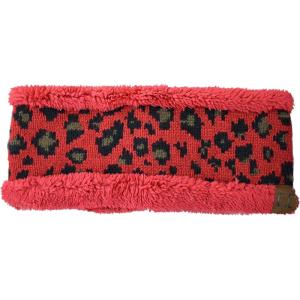 imageCC Soft Stretch Winter Warm Cable Knit Fuzzy Lined Ear Warmer HeadbandLeopard Red