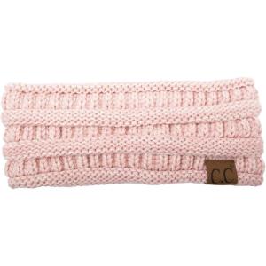 imageCC Soft Stretch Winter Warm Cable Knit Fuzzy Lined Ear Warmer HeadbandLt PinkBeige