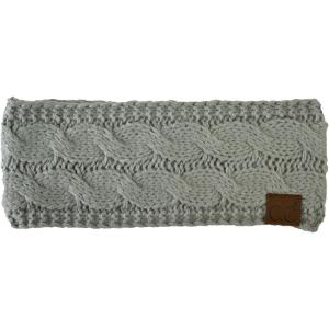 imageCC Soft Stretch Winter Warm Cable Knit Fuzzy Lined Ear Warmer HeadbandMercury
