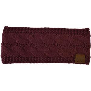 imageCC Soft Stretch Winter Warm Cable Knit Fuzzy Lined Ear Warmer HeadbandMonaco
