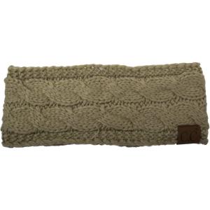 imageCC Soft Stretch Winter Warm Cable Knit Fuzzy Lined Ear Warmer HeadbandNew Sage