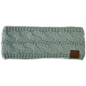 imageCC Soft Stretch Winter Warm Cable Knit Fuzzy Lined Ear Warmer HeadbandPale Mint