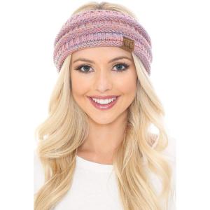 imageCC Soft Stretch Winter Warm Cable Knit Fuzzy Lined Ear Warmer HeadbandSunset Mix