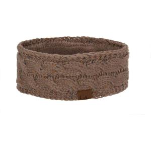 imageCC Soft Stretch Winter Warm Cable Knit Fuzzy Lined Ear Warmer HeadbandTaupe