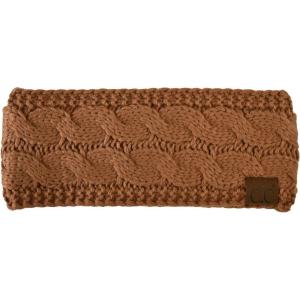imageCC Soft Stretch Winter Warm Cable Knit Fuzzy Lined Ear Warmer HeadbandToast Almond