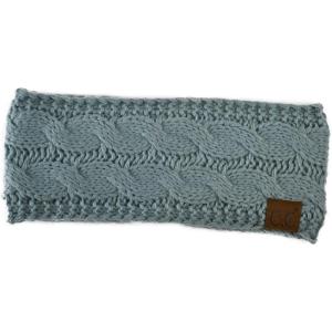 imageCC Soft Stretch Winter Warm Cable Knit Fuzzy Lined Ear Warmer HeadbandWinter Mint