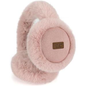 imageCC Soft Winter Warm Adjustable Headband Ear Warmer Earmuffs BlackSuede Pink
