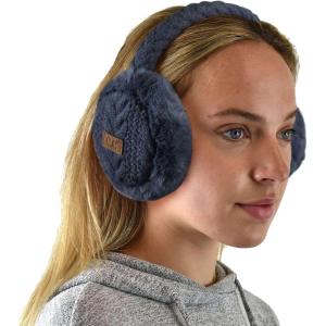 imageCC Soft Winter Warm Adjustable Headband Ear Warmer EarmuffsDark Gray