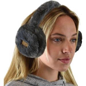 imageCC Soft Winter Warm Adjustable Headband Ear Warmer EarmuffsFurry Dark Gray