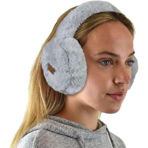 imageCC Soft Winter Warm Adjustable Headband Ear Warmer EarmuffsFurry Light Gray