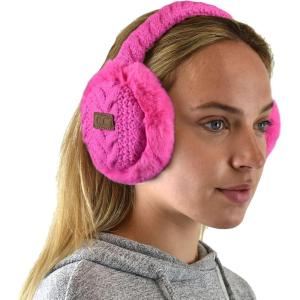 imageCC Soft Winter Warm Adjustable Headband Ear Warmer EarmuffsHot Pink