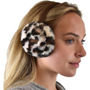 imageCC Soft Winter Warm Adjustable Headband Ear Warmer EarmuffsLeopard Beige