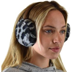 imageCC Soft Winter Warm Adjustable Headband Ear Warmer EarmuffsLeopard Gray